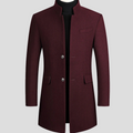 Men's Wool Blend Overcoat | Longline Notch Lapel Coat