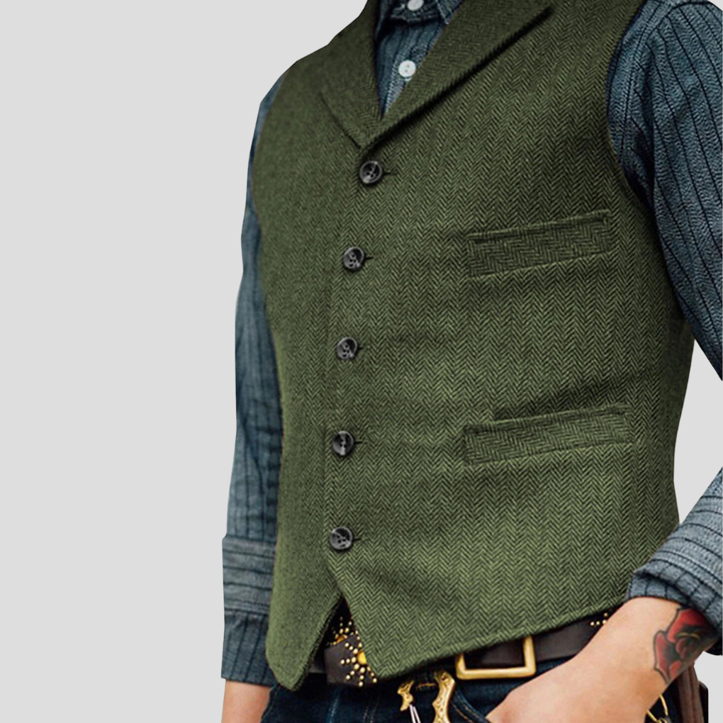 Men's Vintage Waistcoat - Five-Button Formal & Casual Vest