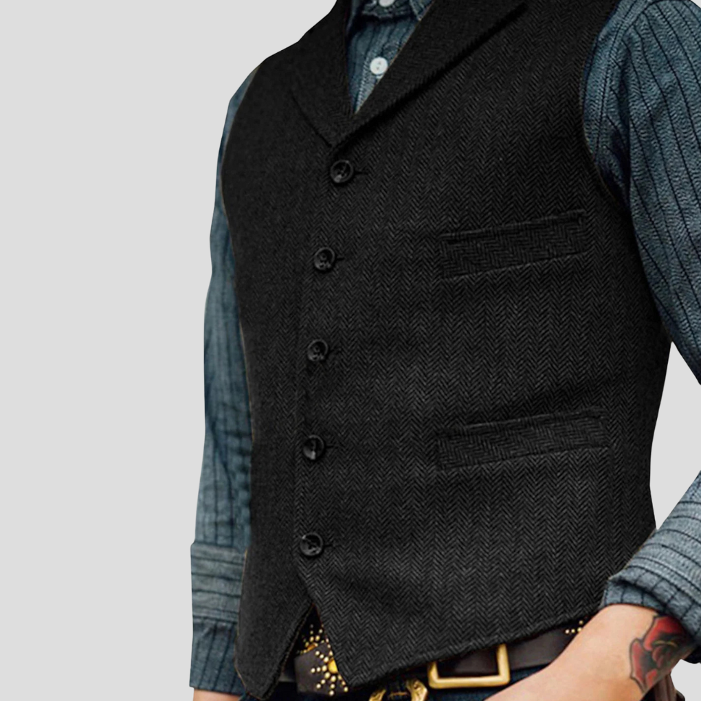 Men's Vintage Waistcoat - Five-Button Formal & Casual Vest