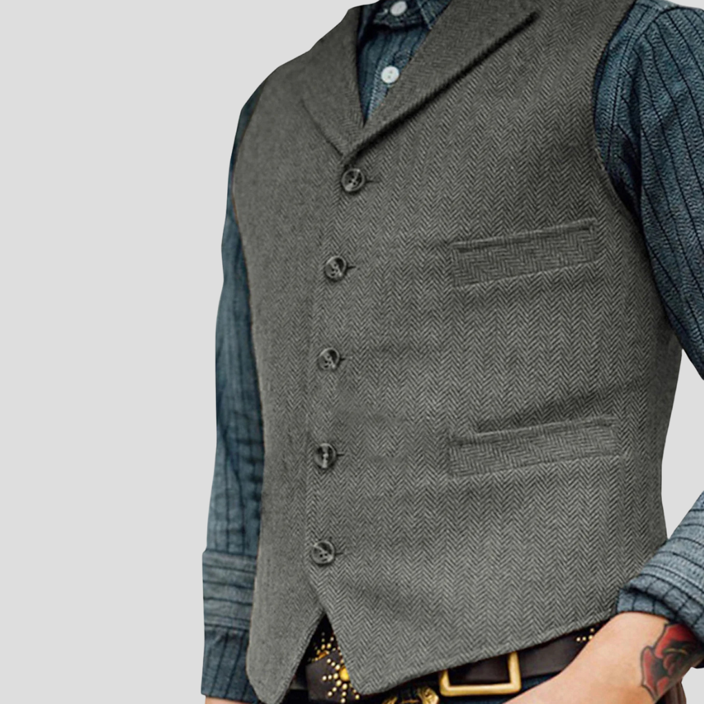 Men's Vintage Waistcoat - Five-Button Formal & Casual Vest
