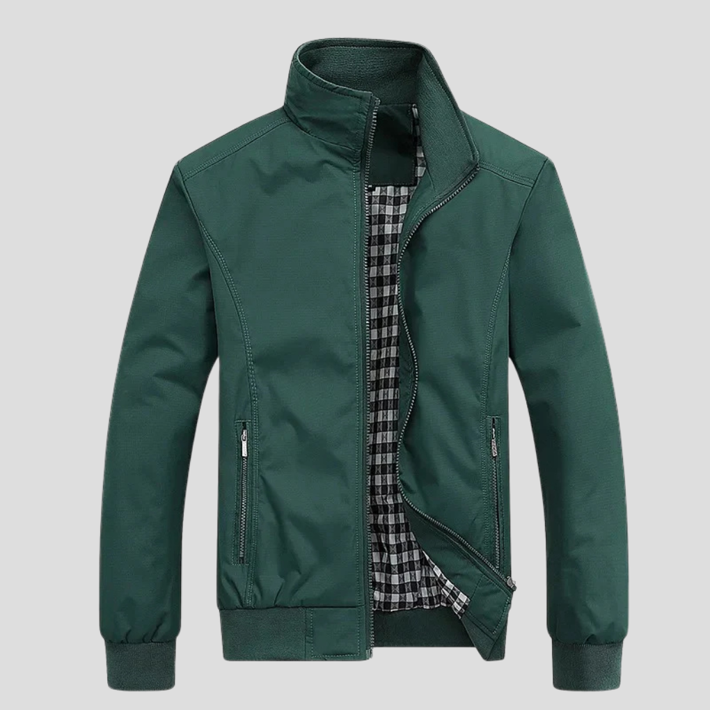 Men's Wind-Resistant Summer Jacket, Lightweight Zip-Front Coat