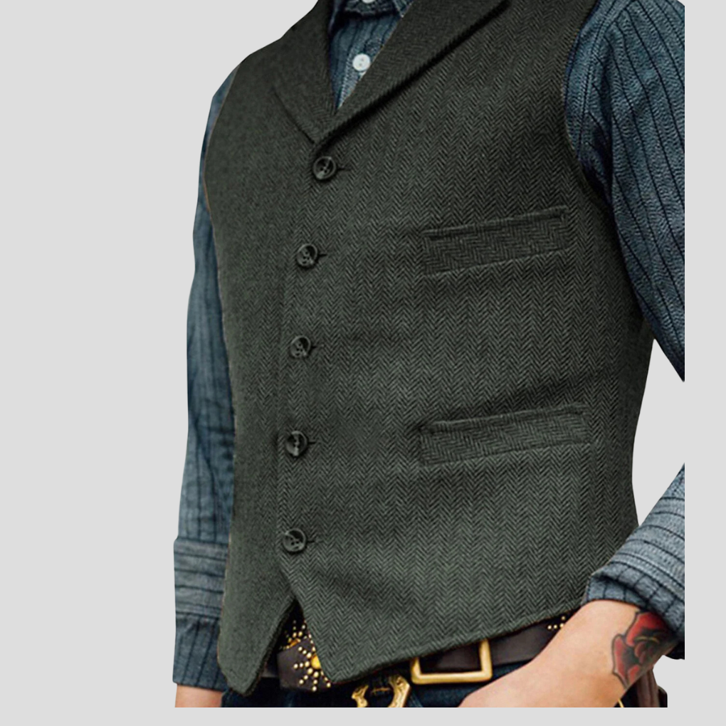 Men's Vintage Waistcoat - Five-Button Formal & Casual Vest