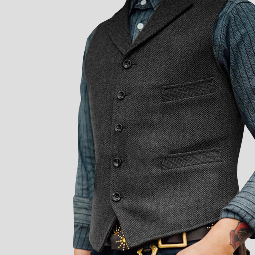 Men's Vintage Waistcoat - Five-Button Formal & Casual Vest