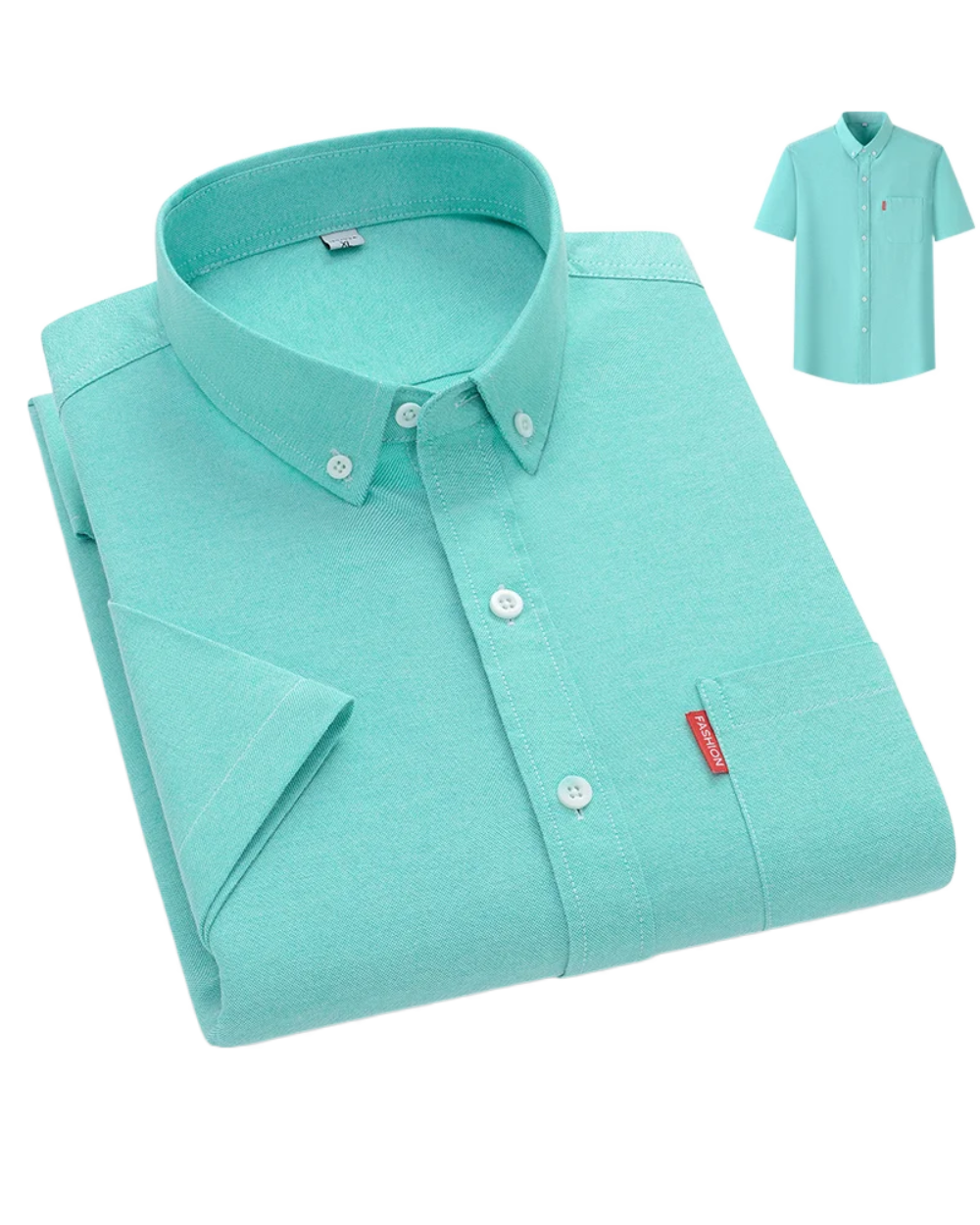 Men's Lightweight Summer Shirt with Button-Down Collar, Breathable Casual Fit