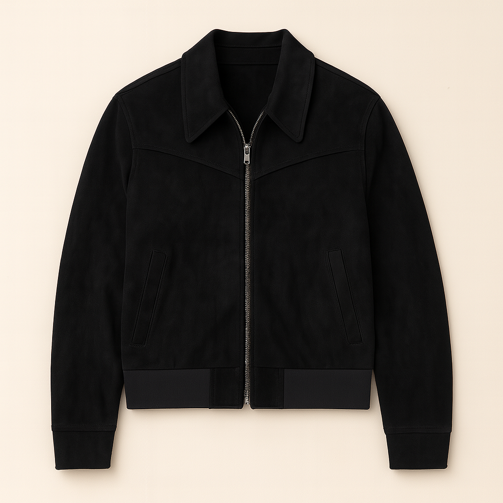 Men's Faux Suede Jacket, Lightweight Insulated Jacket with Cotton Lining