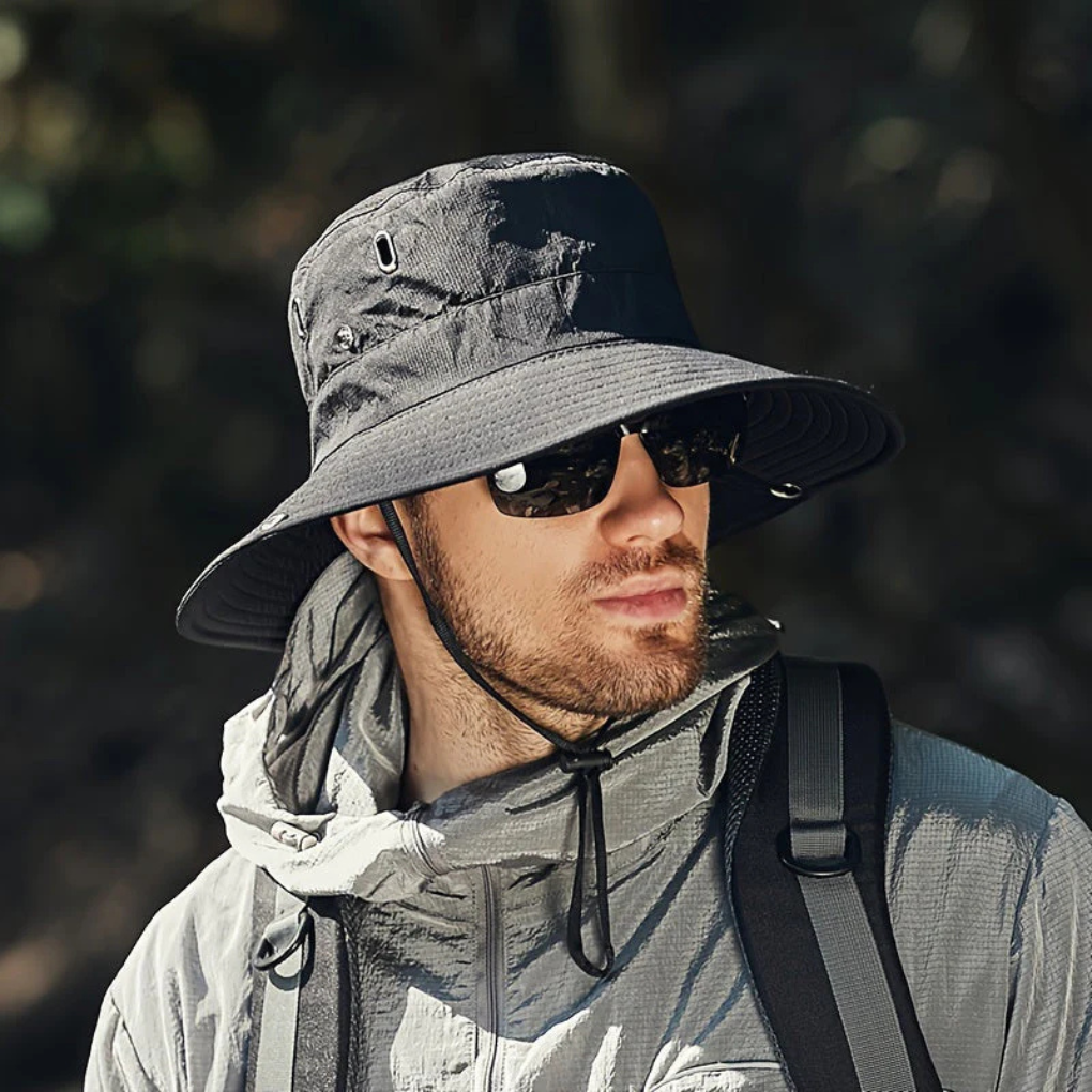 Men's UV Protection Sun Hat - Wide Brim Packable Hat for Hiking and Beach