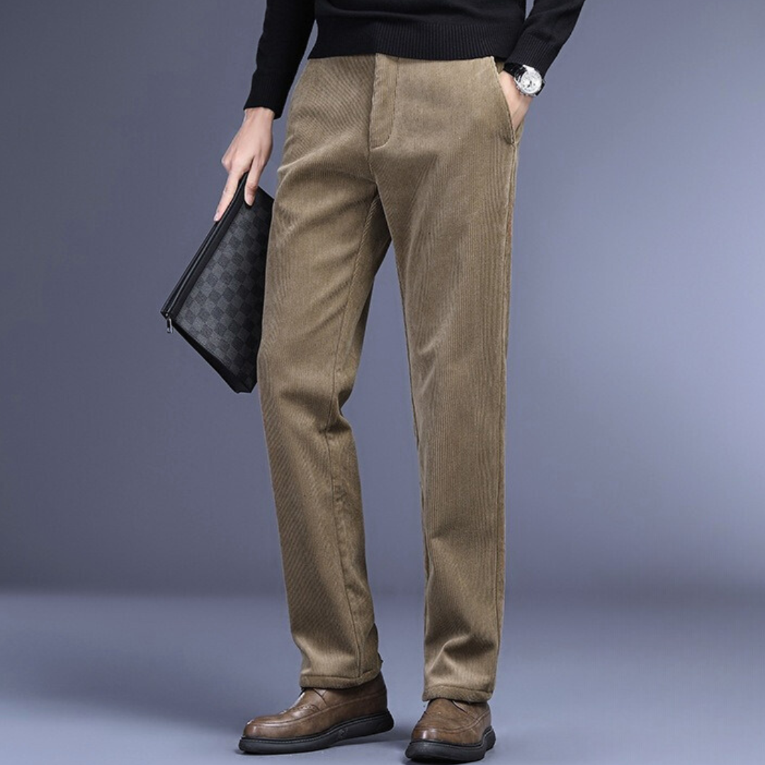 Signature Corduroy Trousers for Men - Stretch Cotton Corduroy Dress Pants