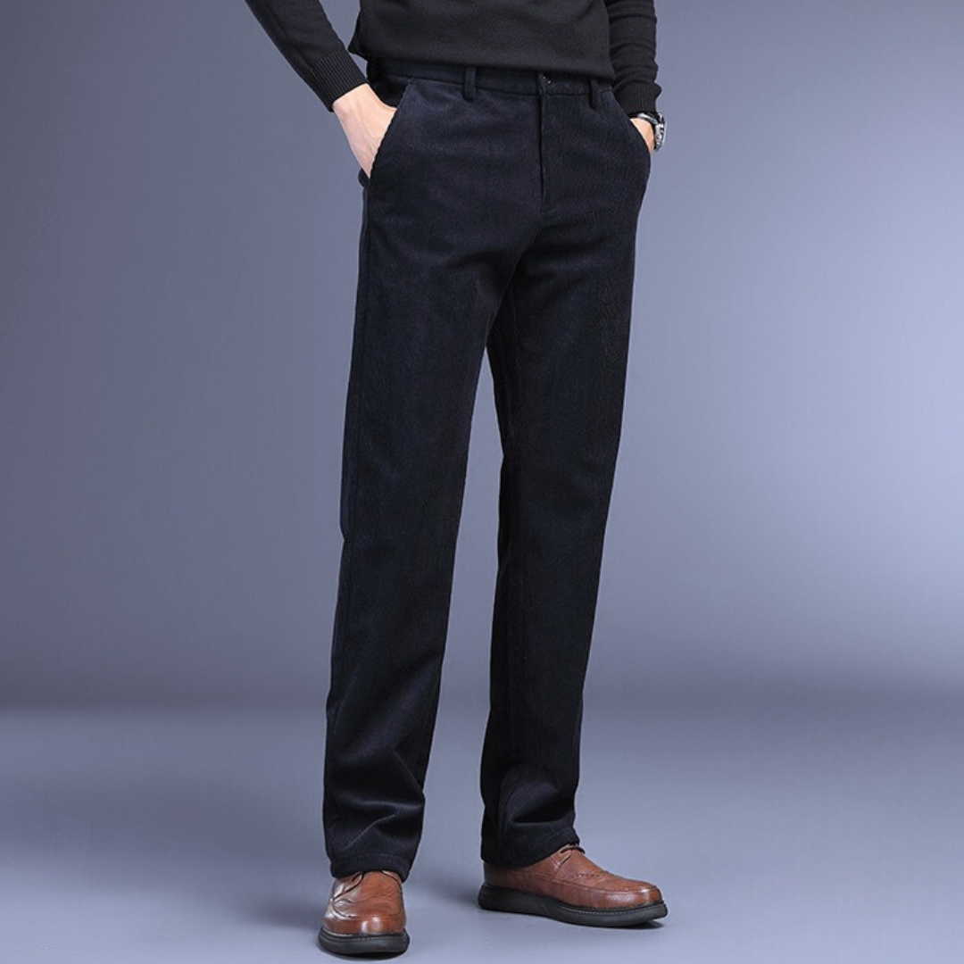 Signature Corduroy Trousers for Men - Stretch Cotton Corduroy Dress Pants