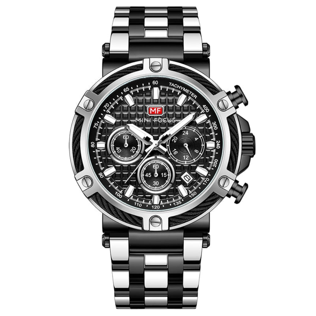 Men's Stainless Steel Wristwatch, Minimalist Numberless Dial