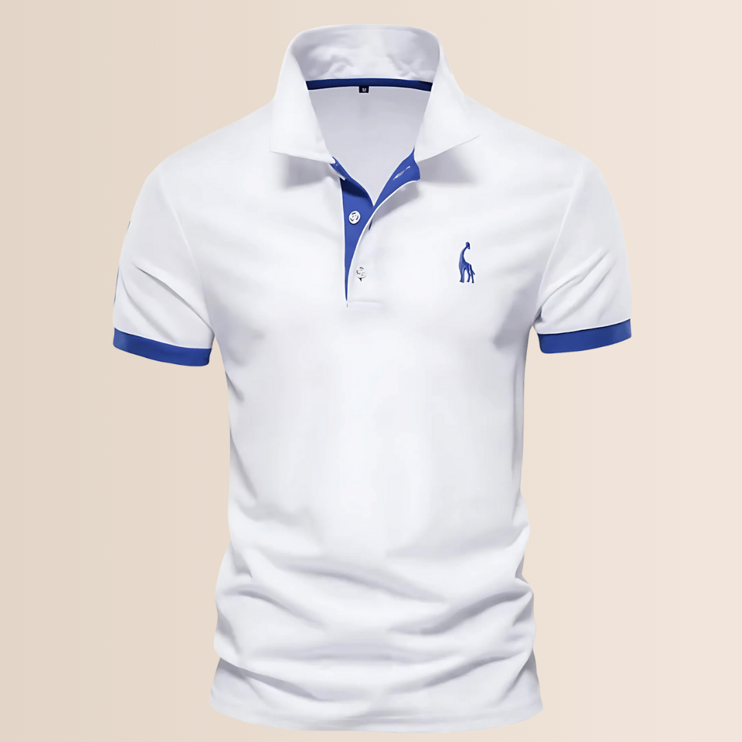 Men's Stand Collar Polo Shirt, Breathable Polyester V-Neck Casual Top