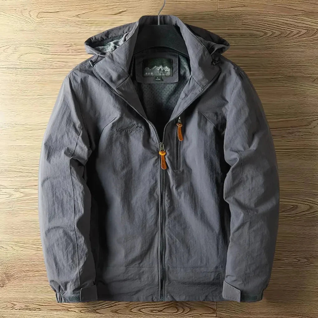 Men's Water-Resistant Breathable Outdoor Jacket with Hood