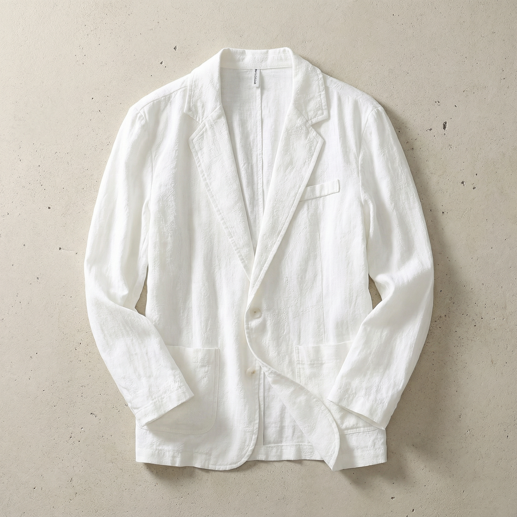 Men's Linen Blend Jacket, Lightweight Layer with Classic Lapels