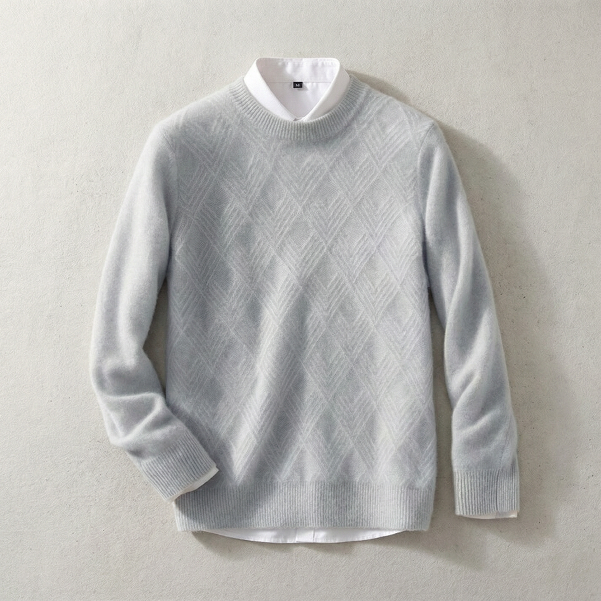 Lucca Cashmere Sweater for Men - Textured Knit with Ribbed Cuffs