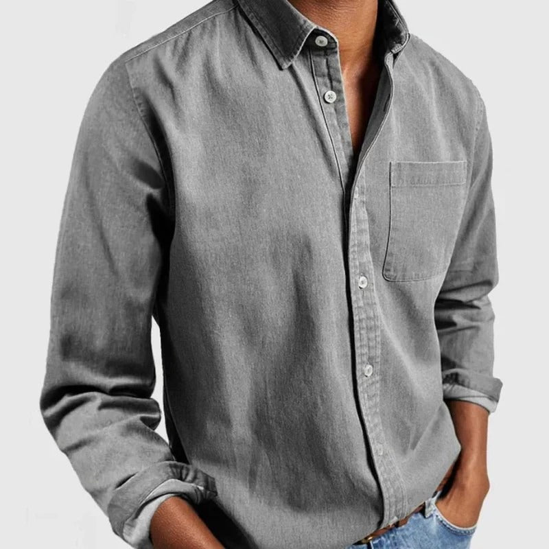 Men's Denim Shirt - Classic Button-Up with Modern Fit