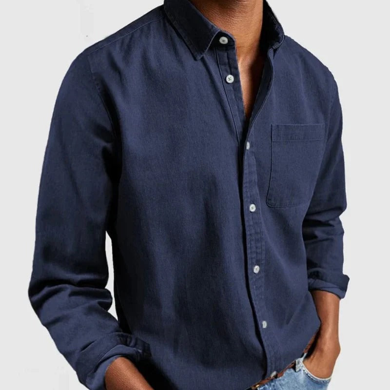 Men's Denim Shirt - Classic Button-Up with Modern Fit