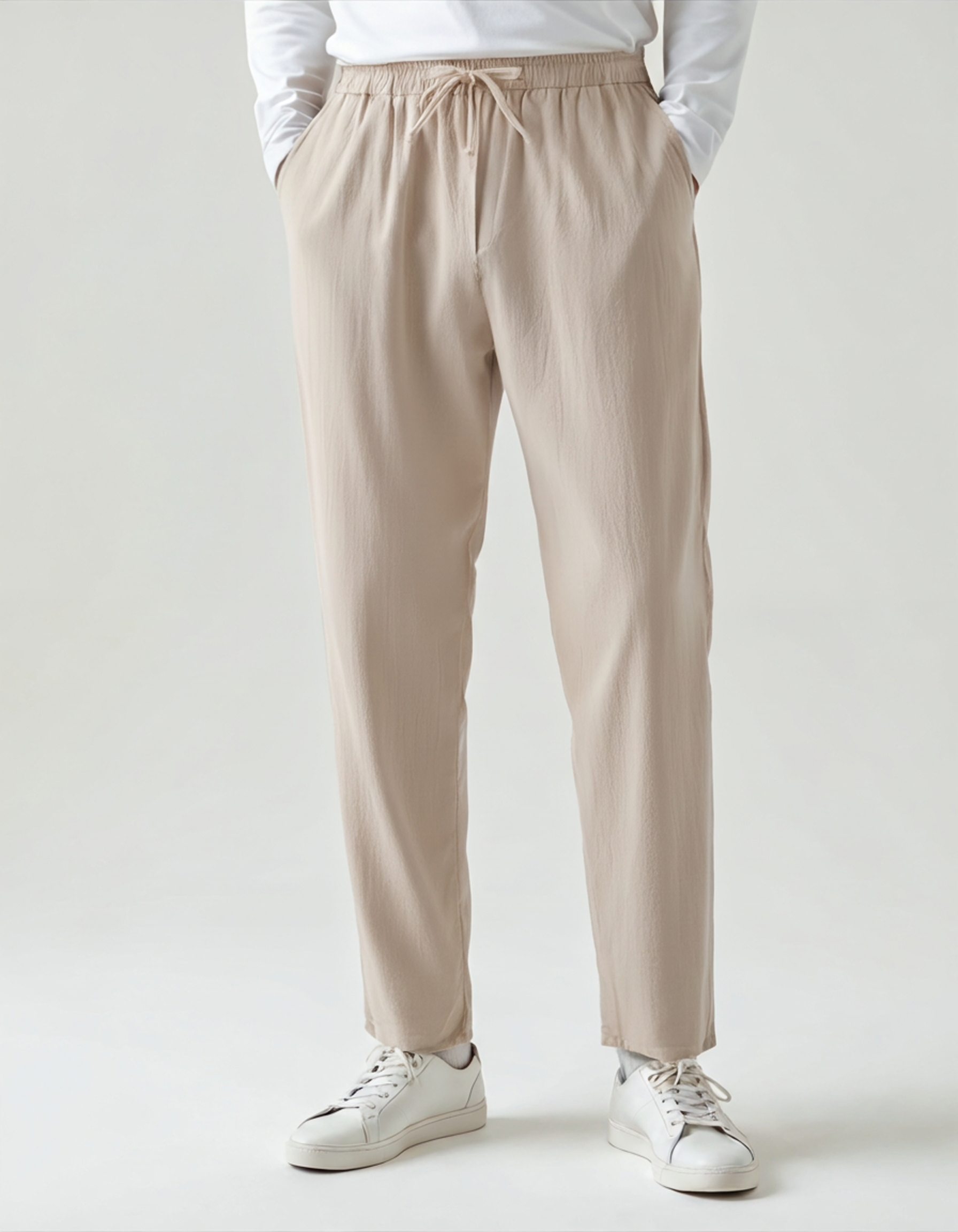 Men's Relaxed Fit Drawstring Pants - Lightweight Breathable Trousers