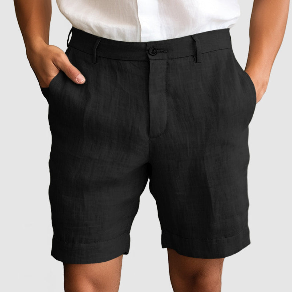 Men's Cotton Linen Casual Shorts, Breathable Summer Shorts