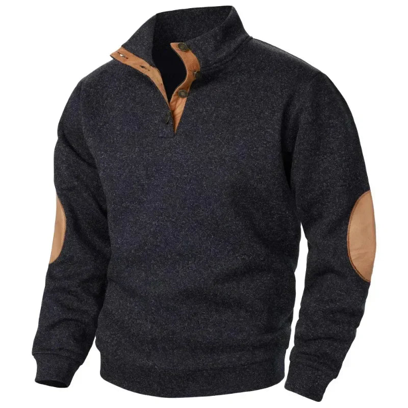 Men's V-Neck Sweatshirt, Soft Brushed-Lining Pullover for Casual and Outdoor Wear