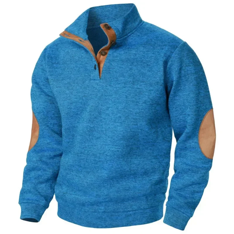 Men's V-Neck Sweatshirt, Soft Brushed-Lining Pullover for Casual and Outdoor Wear