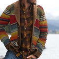 Men's Striped Cardigan - Relaxed Knit Open-Front Sweater