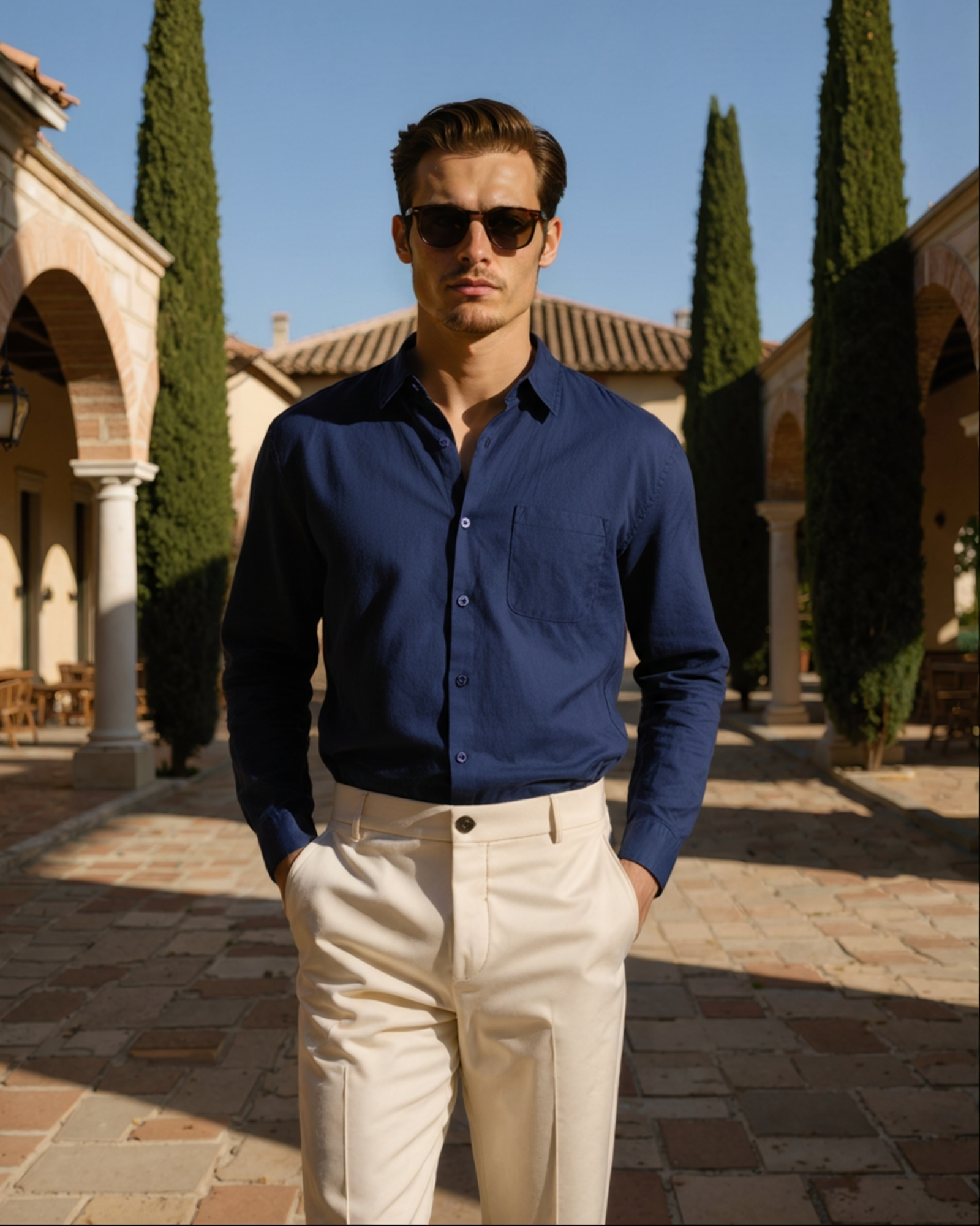 Men's Casual Button-Down Shirt with Chest Pocket, Classic Everyday Shirt