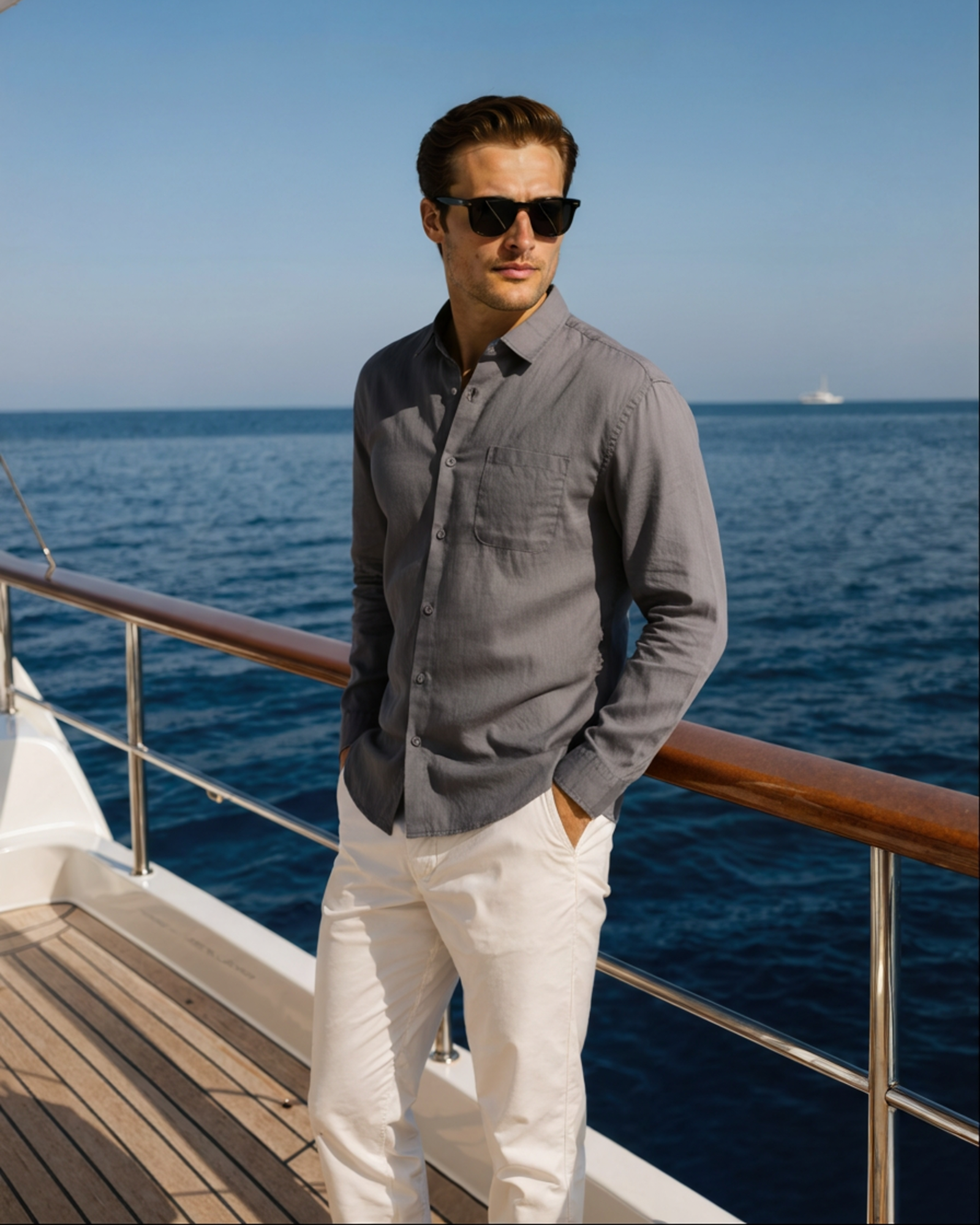 Men's Casual Button-Down Shirt with Chest Pocket, Classic Everyday Shirt