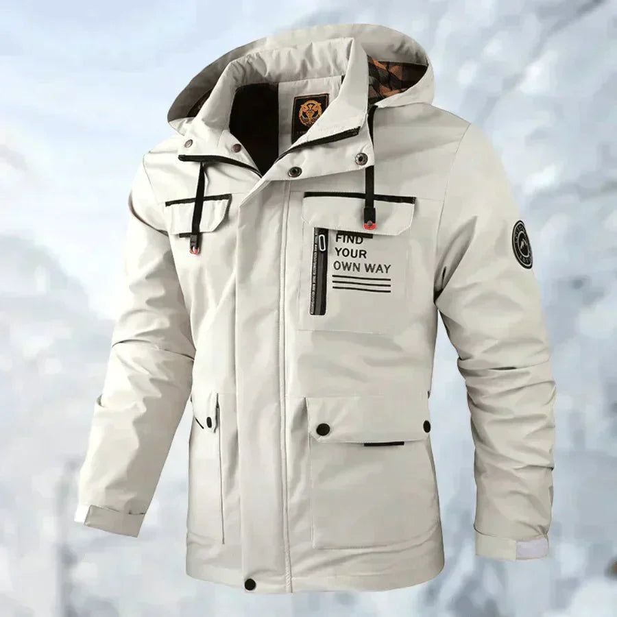 Men's Lightweight Zip-Up Jacket - Casual Polyester Coat for Everyday Wear