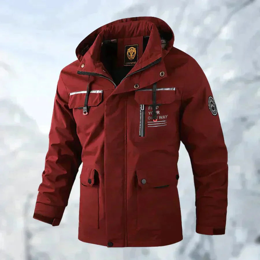 Men's Lightweight Zip-Up Jacket - Casual Polyester Coat for Everyday Wear