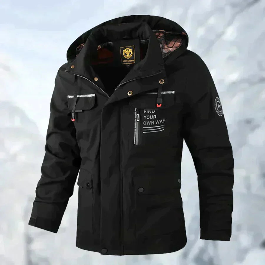 Men's Lightweight Zip-Up Jacket - Casual Polyester Coat for Everyday Wear
