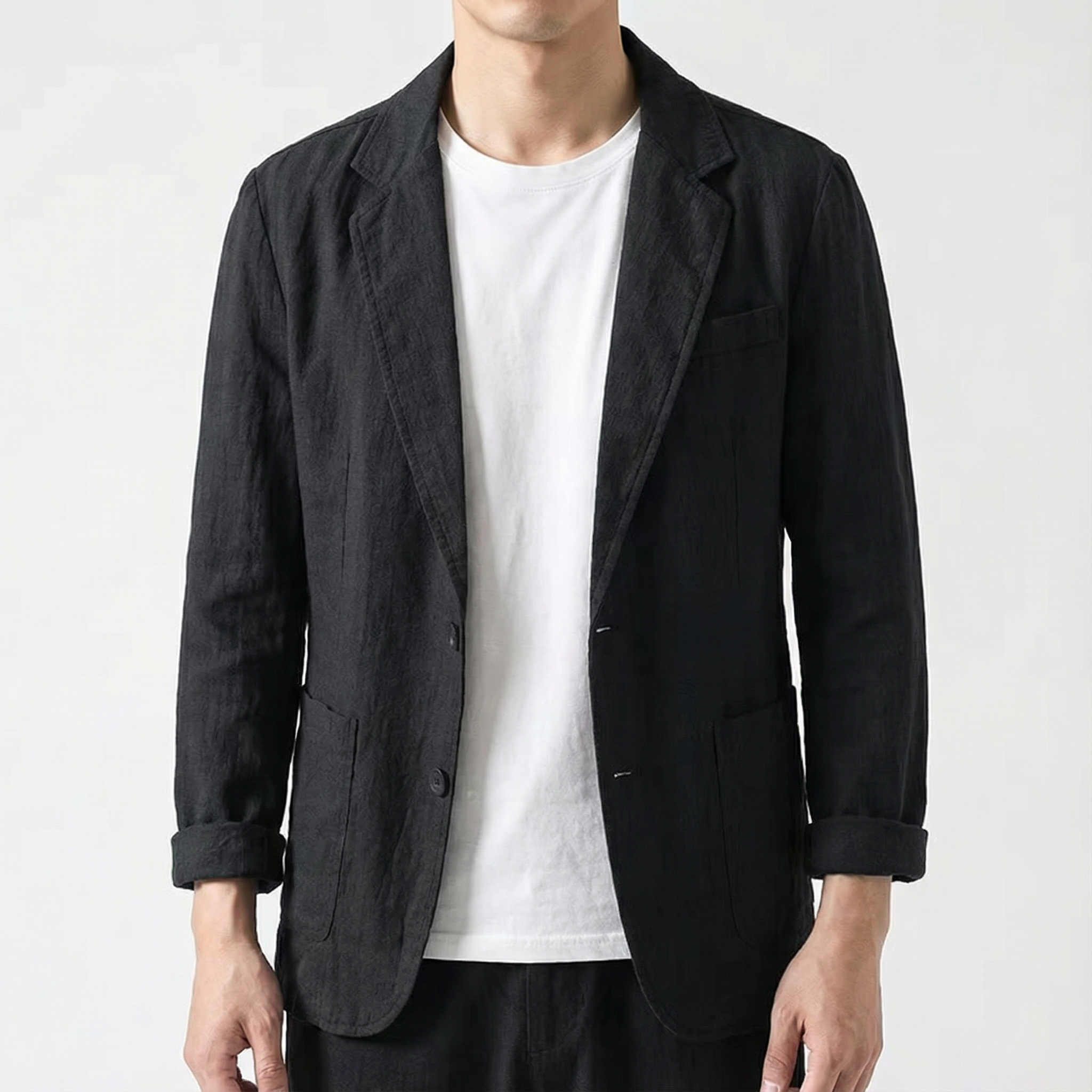 Milan Linen Blazer for Men, Lightweight Tailored Layer with Classic Lapels