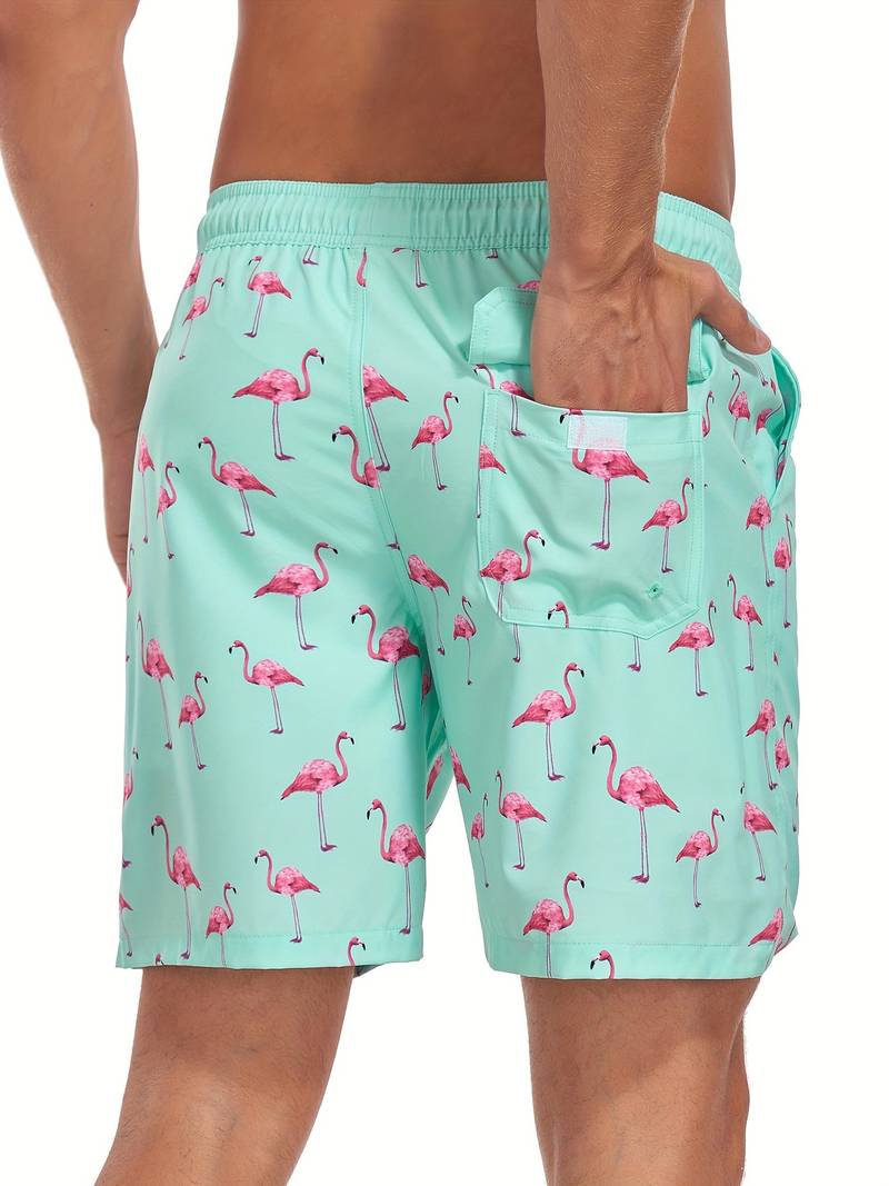 Men's Swim Trunks with Drawstring Waist, Mid-Thigh Quick-Dry Board Shorts
