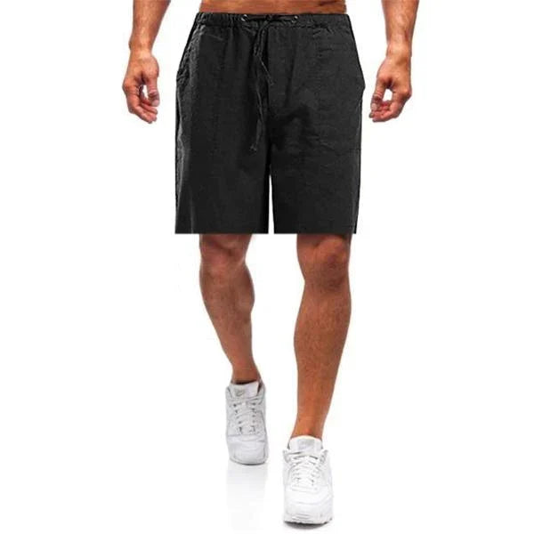 Men's Linen Shorts, Drawstring Waist Breathable Summer Shorts