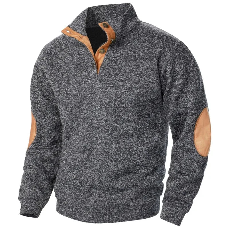 Men's V-Neck Sweatshirt, Soft Brushed-Lining Pullover for Casual and Outdoor Wear