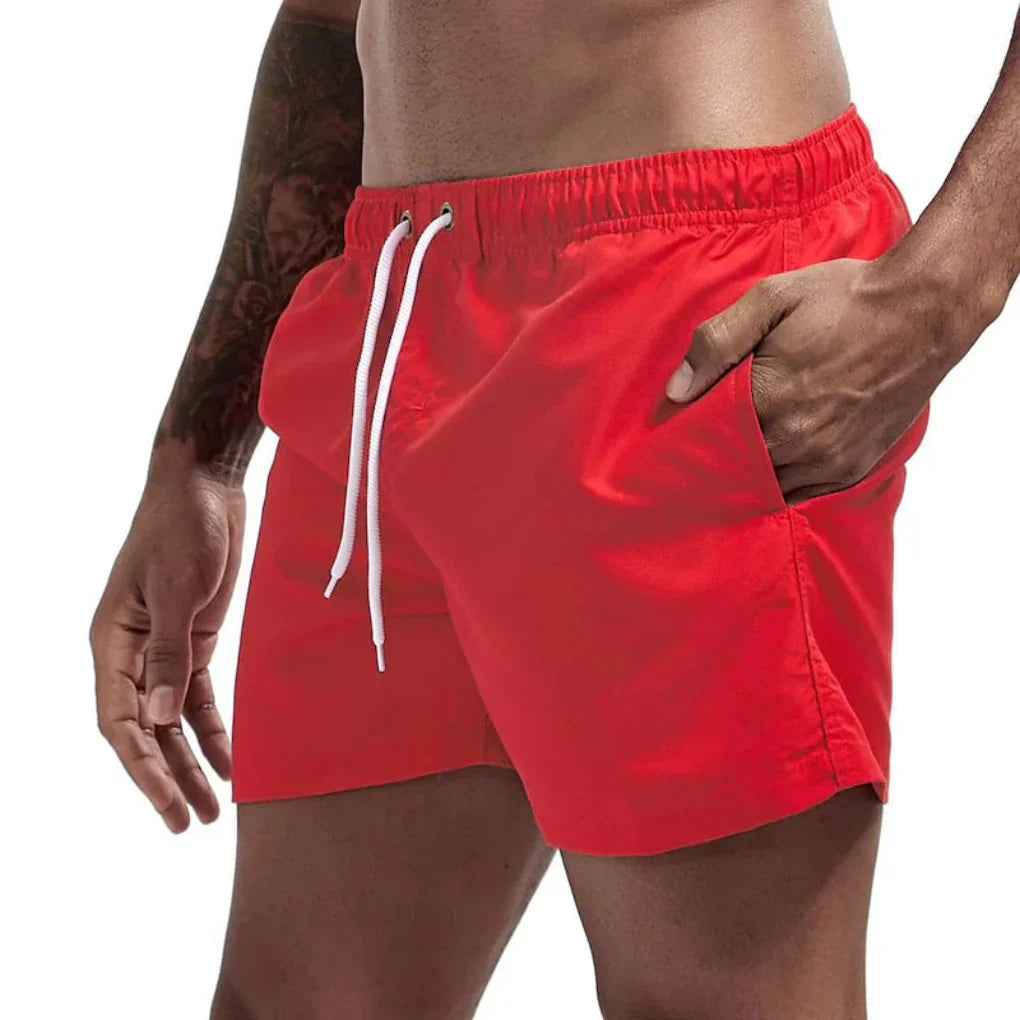 Men's Quick-Dry Swim Shorts with Mesh Lining and Pockets