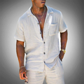Men's Two-Piece Linen Set - Breathable Shirt and Trousers