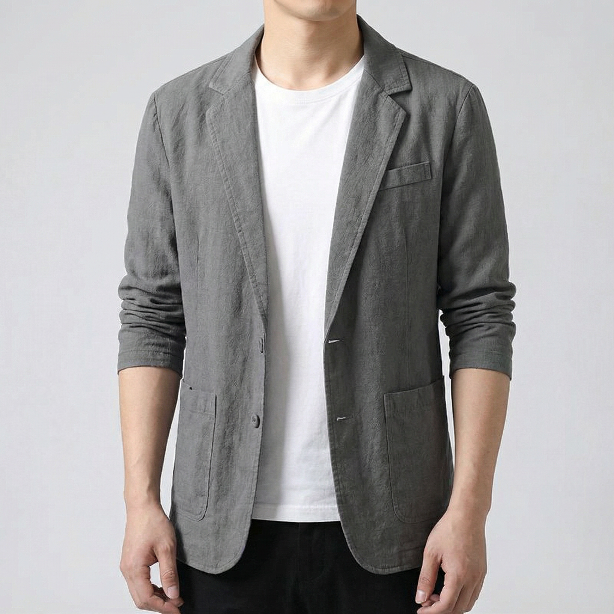 Milan Linen Blazer for Men, Lightweight Tailored Layer with Classic Lapels