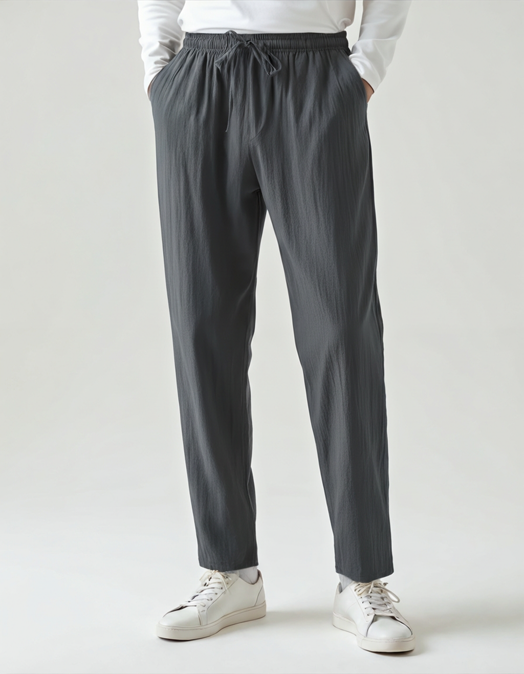 Men's Relaxed Fit Drawstring Pants - Lightweight Breathable Trousers