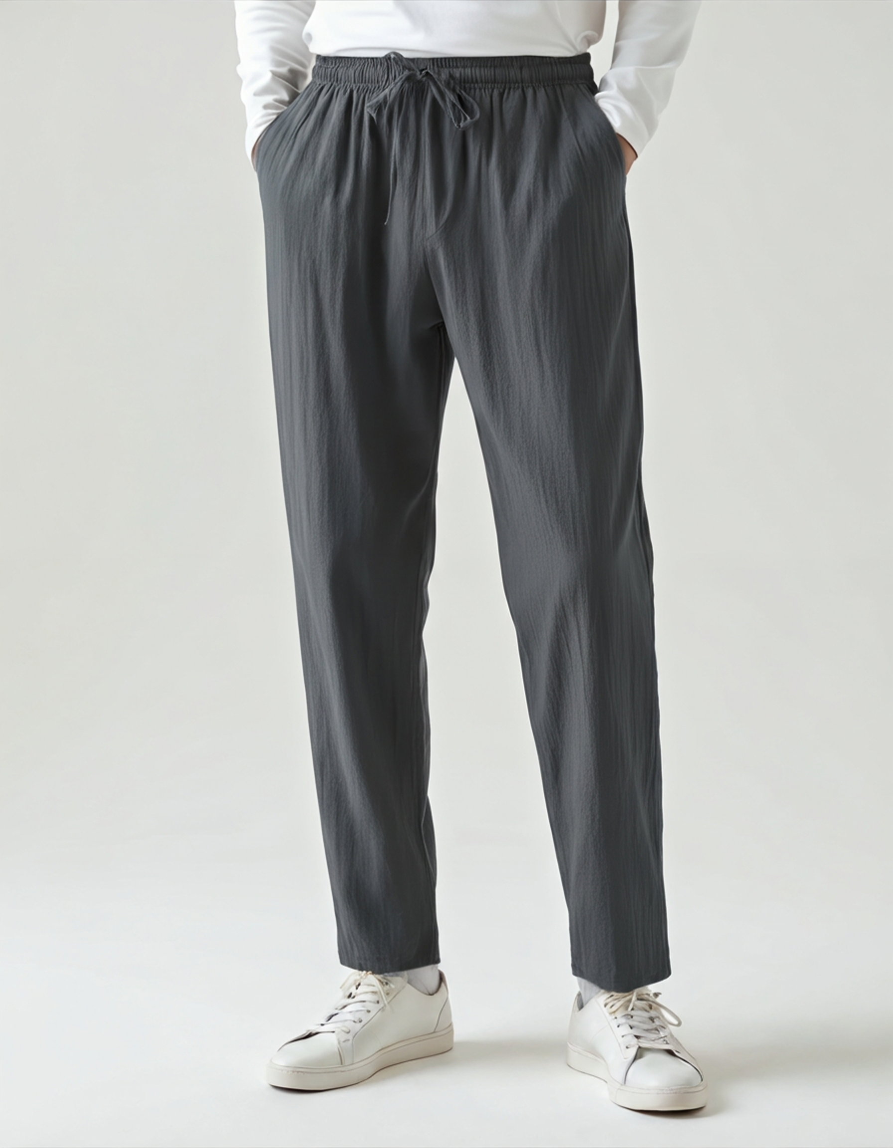 Men's Relaxed Fit Drawstring Pants - Lightweight Breathable Trousers