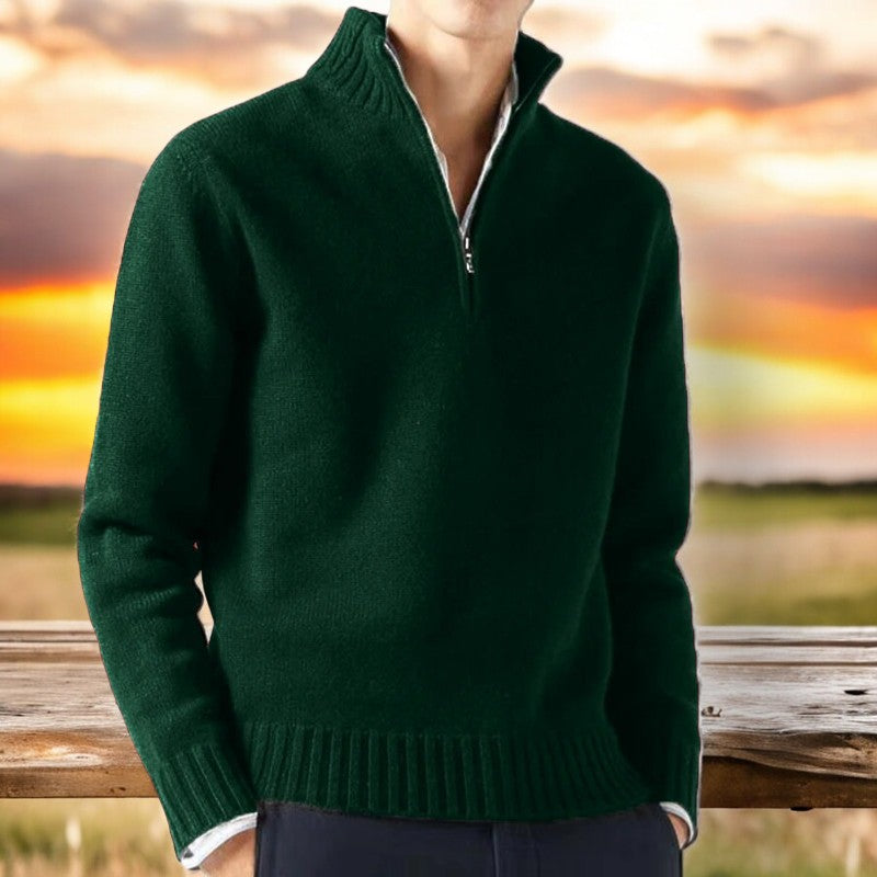 Milancia Cashmere Sweater for Men - Soft Quarter-Zip Knit in Six Colors