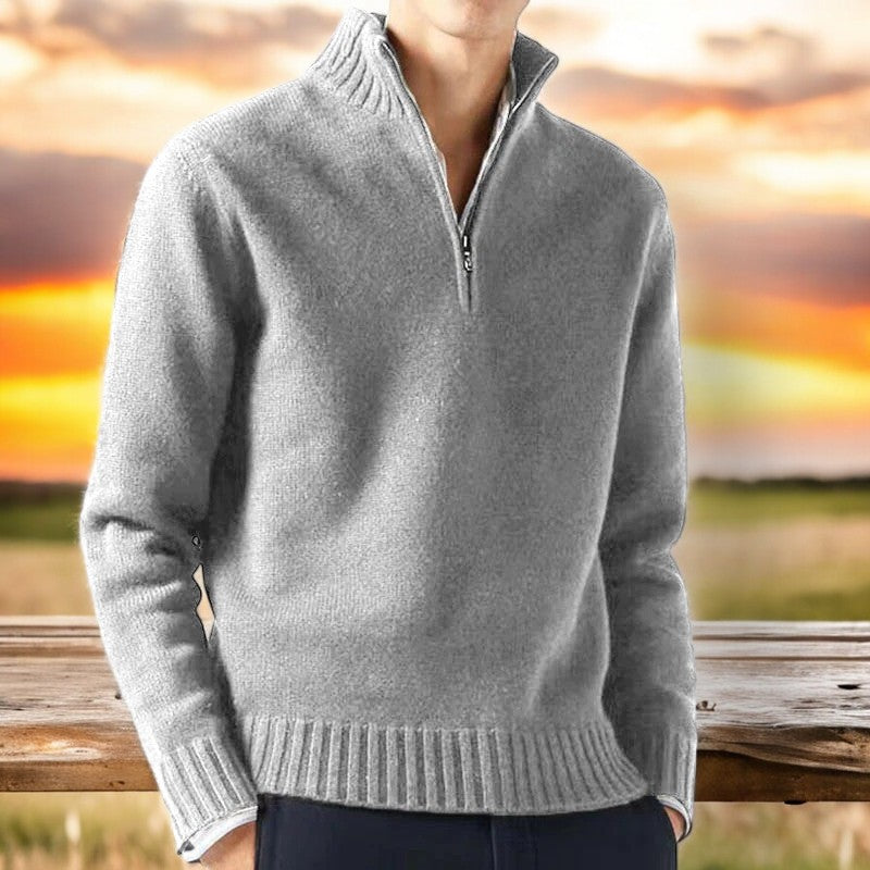 Milancia Cashmere Sweater for Men - Soft Quarter-Zip Knit in Six Colors