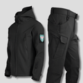 Men's Water & Wind-Resistant Outdoor Jacket and Pants Set with Fleece Lining