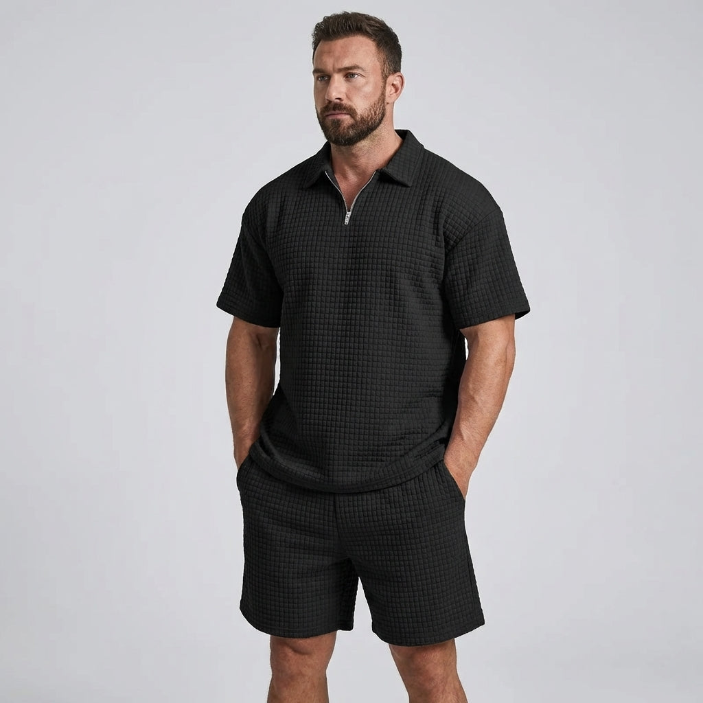Men's Lightweight Leisure Set, Breathable Poly-Cotton Two-Piece