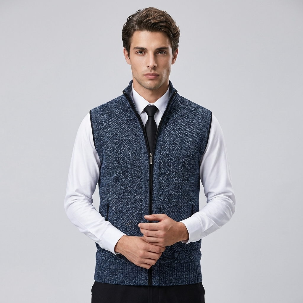 Men's Suit Vest - Five-Button Waistcoat with Adjustable Back Strap