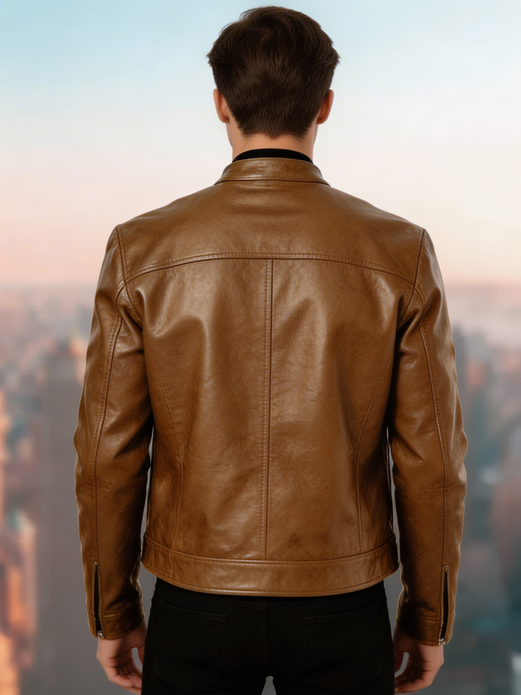 Men's Faux Leather Jacket - Classic Regular Fit for Casual & Evening Wear
