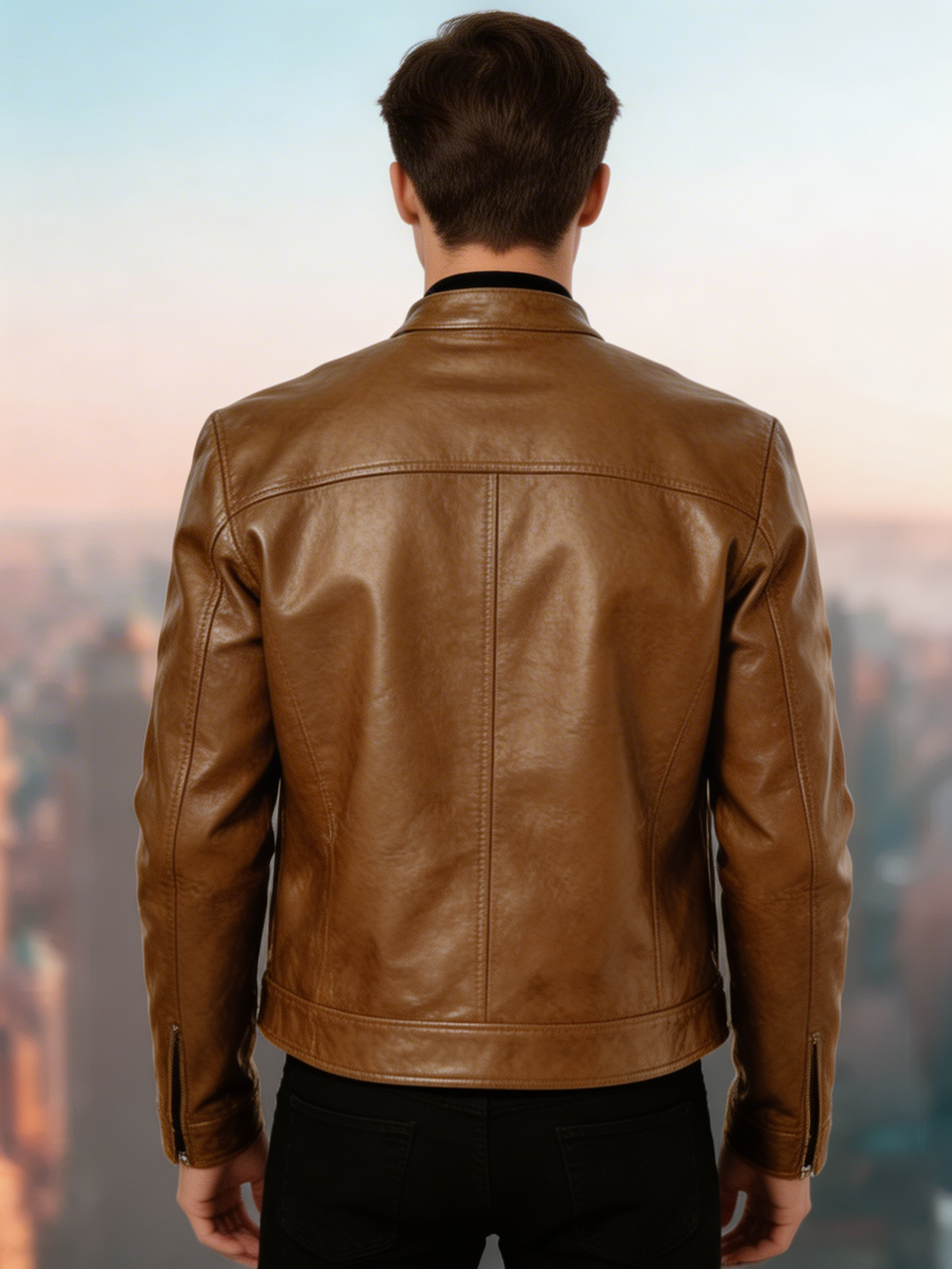 Men's Faux Leather Jacket - Classic Regular Fit for Casual & Evening Wear