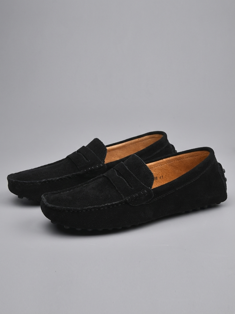 Men's Suede Loafers, Italian-Style Slip-On Dress Shoes