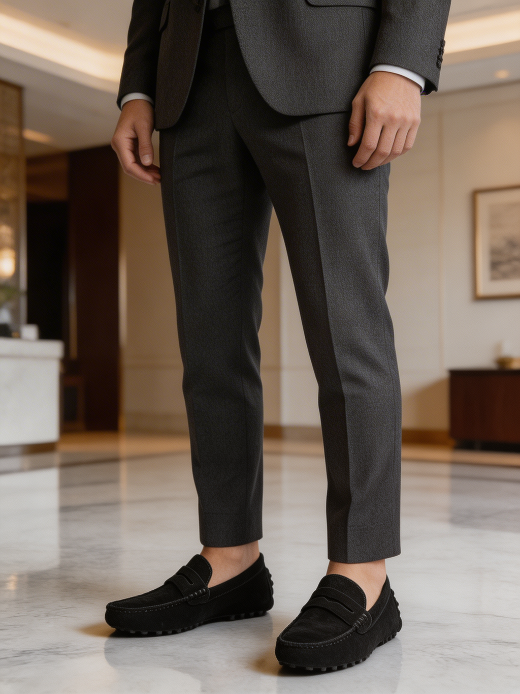 Men's Suede Loafers, Italian-Style Slip-On Dress Shoes