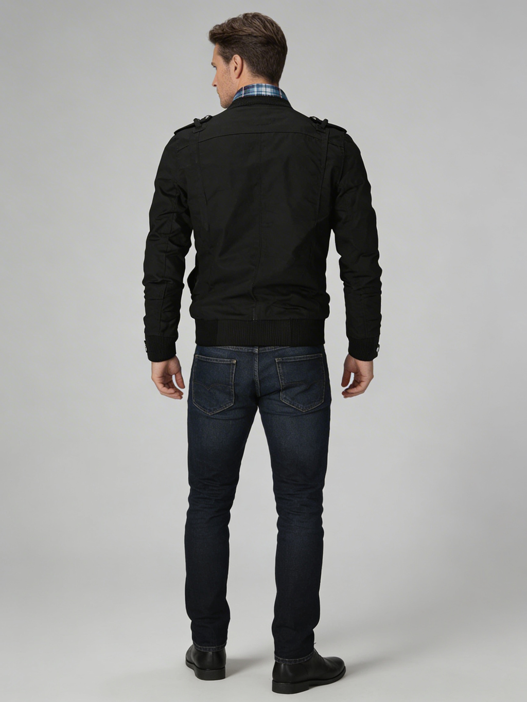 Men's Bomber Jacket, Midweight Zip-Up with Ribbed Cuffs
