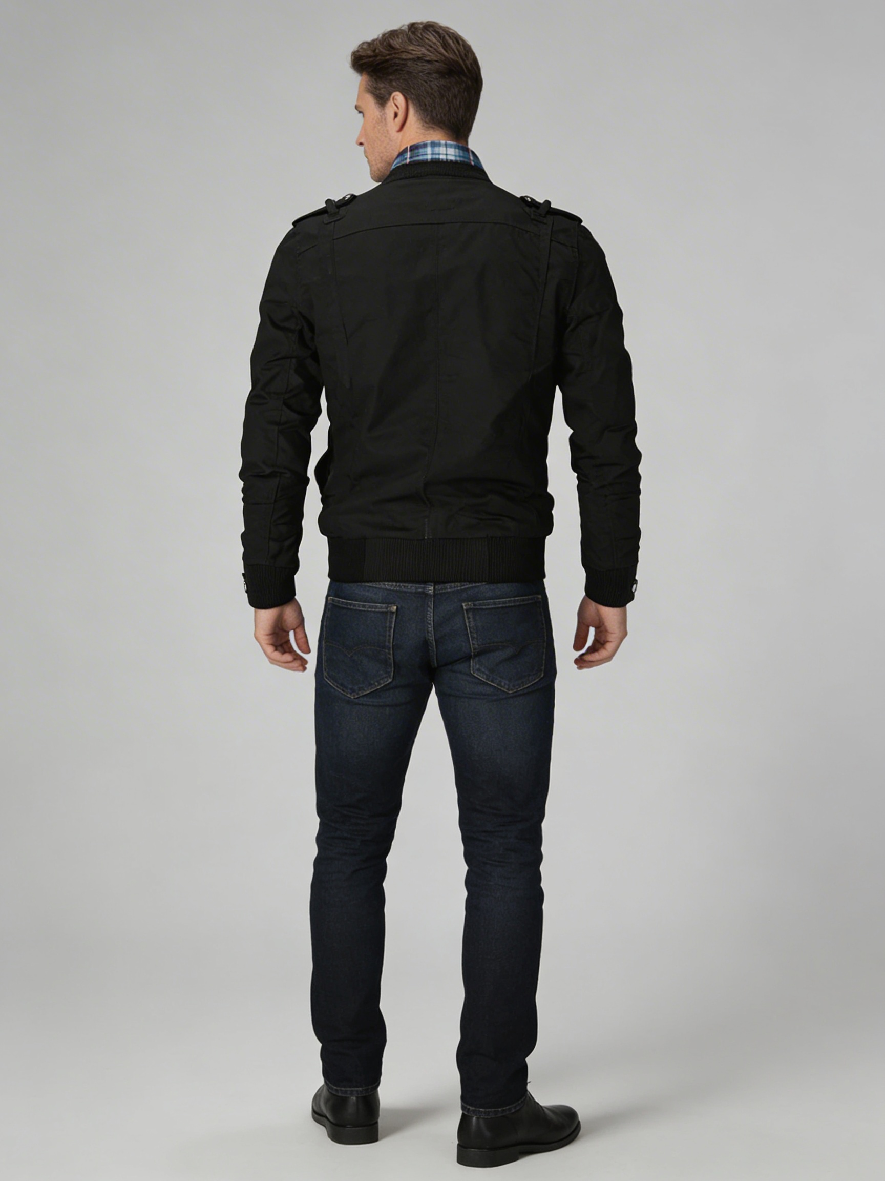 Men's Bomber Jacket, Midweight Zip-Up with Ribbed Cuffs