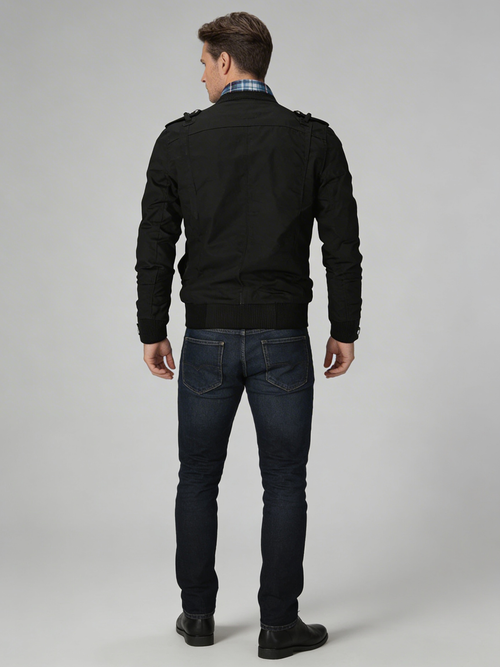 Men's Bomber Jacket, Midweight Zip-Up with Ribbed Cuffs